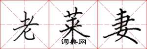 田英章老莱妻楷书怎么写