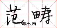 段相林范畴行书怎么写