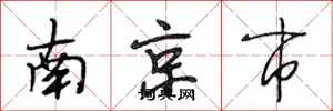 段相林南京市行书怎么写
