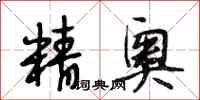 段相林精奥行书怎么写