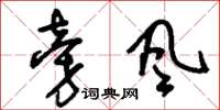 刘少英旁风草书怎么写