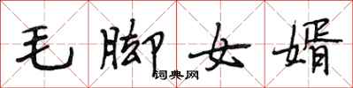 段相林毛脚女婿行书怎么写