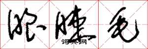 刘少英眼睫毛草书怎么写