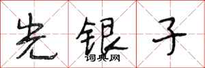 段相林光银子行书怎么写