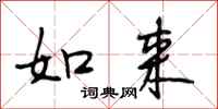 段相林如来行书怎么写
