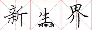 田英章新生界楷书怎么写
