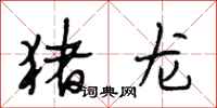 段相林猪龙行书怎么写