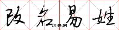 段相林改名易姓行书怎么写