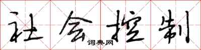 段相林社会控制行书怎么写