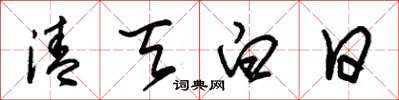朱锡荣清天白日草书怎么写