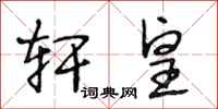 段相林轩皇行书怎么写