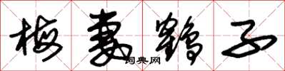 朱锡荣梅妻鹤子草书怎么写