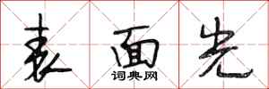 段相林表面光行书怎么写