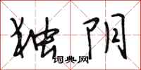 段相林独阴行书怎么写