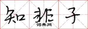 段相林知非子行书怎么写