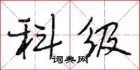 段相林科级行书怎么写