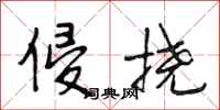 段相林侵挠行书怎么写