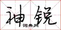 段相林神锐行书怎么写