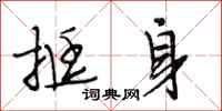 段相林挺身行书怎么写