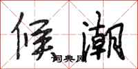 段相林候潮行书怎么写