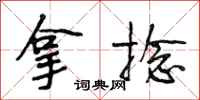段相林拿捻行书怎么写