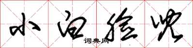 朱锡荣小白脸儿草书怎么写