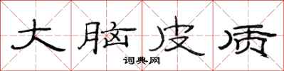 范连陞大脑皮质隶书怎么写