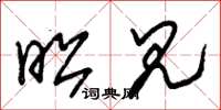 朱锡荣昭见草书怎么写