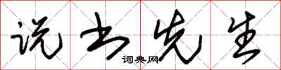 朱锡荣说书先生草书怎么写