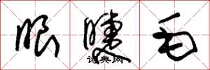 朱锡荣眼睫毛草书怎么写