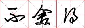 朱锡荣不舍得草书怎么写