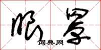 朱锡荣眼罩草书怎么写