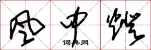 朱锡荣风中灯草书怎么写