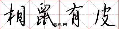 钱沛云相鼠有皮行书怎么写
