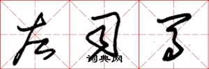 朱锡荣左司马草书怎么写