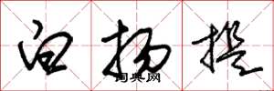 朱锡荣白扬提草书怎么写