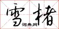 钱沛云雪楮行书怎么写