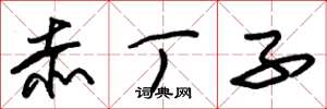 朱锡荣赤丁子草书怎么写