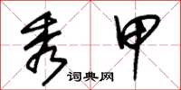 朱锡荣秀甲草书怎么写