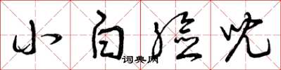 曾庆福小白脸儿草书怎么写
