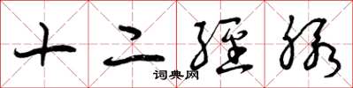 曾庆福十二经脉草书怎么写