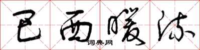 曾庆福巴西暖流草书怎么写