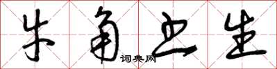 曾庆福牛角书生草书怎么写