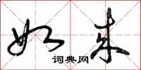 曾庆福如来草书怎么写