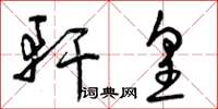 曾庆福轩皇草书怎么写