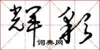 曾庆福辉彩草书怎么写