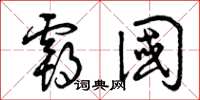 曾庆福霸国草书怎么写