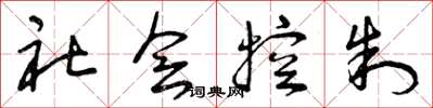 曾庆福社会控制草书怎么写