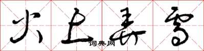 曾庆福火上弄雪草书怎么写
