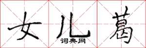 侯登峰女儿葛楷书怎么写